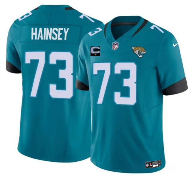 Men's Jacksonville Jaguars #73 Robert Hainsey Teal 2025 F.U.S.E. With 1-Star C Patch Vapor Untouchable Limited Stitched Jersey